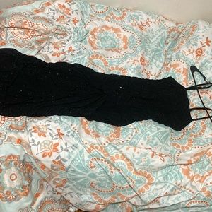 Black rhinestones long dress!
